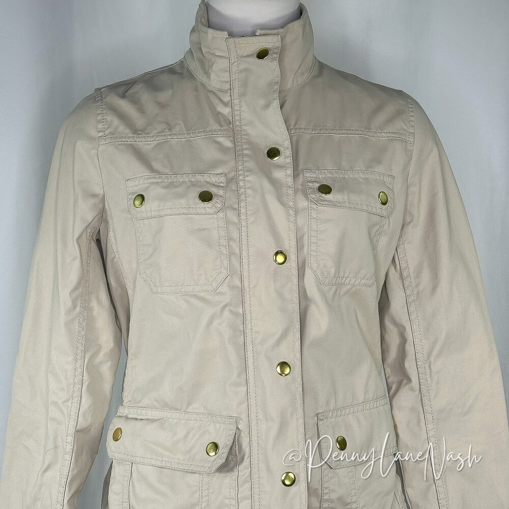J.Crew Waxed Cotton Downtown Field Jacket XS Tan - Picture 3 of 12